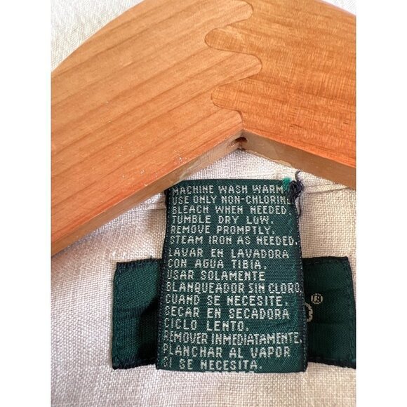 Vintage Hunt Club Womens Size 8 100% Natural Linen Classic Shirt MOP Buttons L/S - Picture 10 of 12